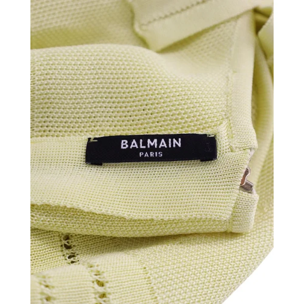 Balmain Pre-owned Fabric tops Green Dames