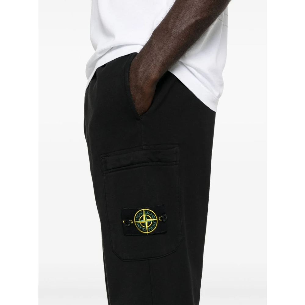 Stone Island Zwarte Broek voor Mannen Black Heren