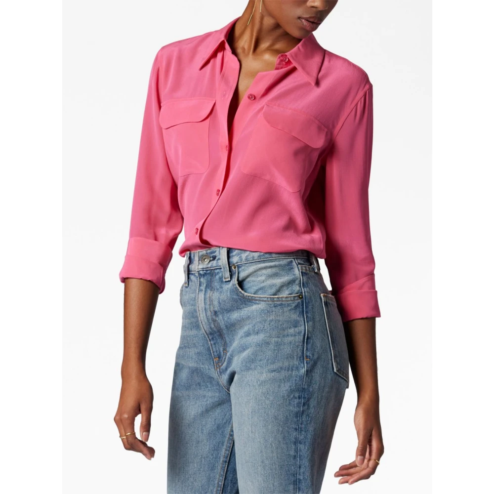 Equipment Zijden Signature Shirt Pink Dames