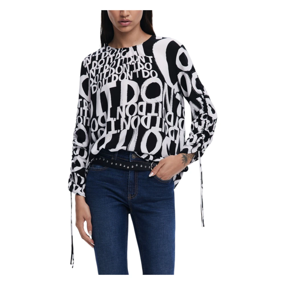 Desigual Lange Mouwen Blouse Lente Zomer Black Dames