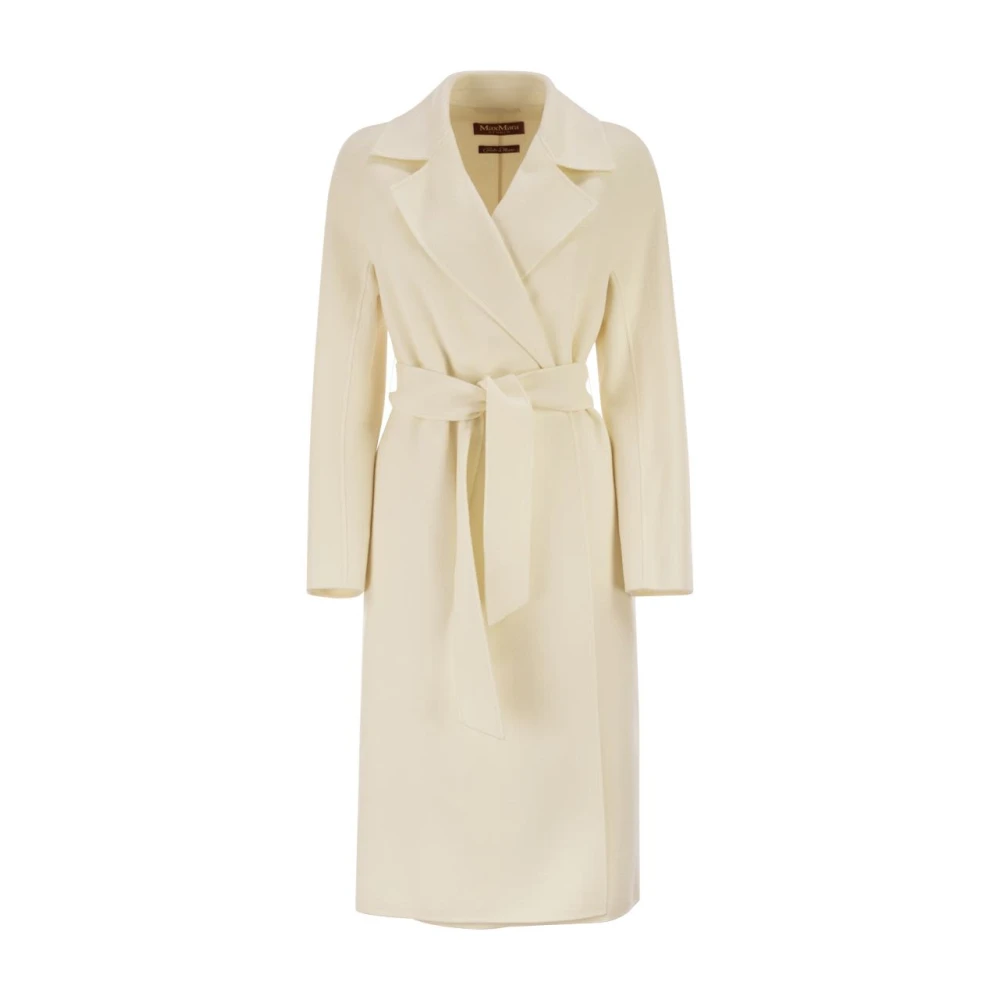 Max Mara Mstcles Coat - Female - Belted Coats - White - S - Coats