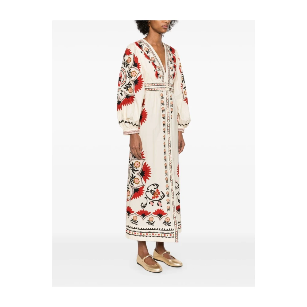 Farm Rio Mandala Cream Maxi Jurk Multicolor Dames