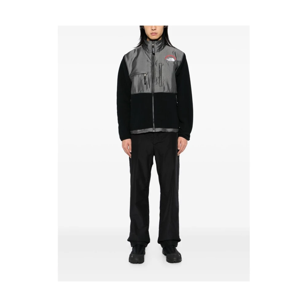 The North Face Zwarte Fleece Ritsjas Geborduurd Logo Gray Heren