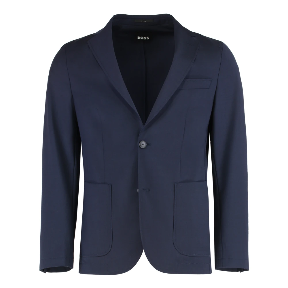 Hugo Men's Blue Blazers, L, Slim Fit Blazer In Wool