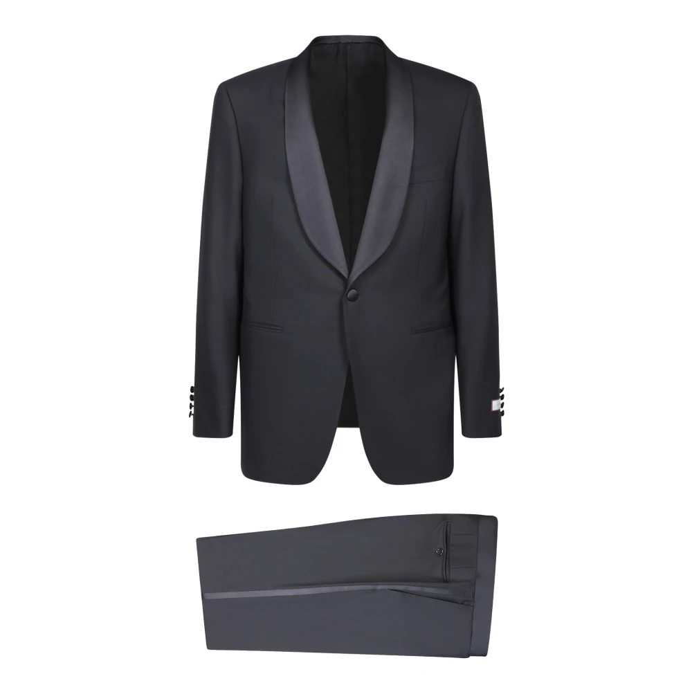 Canali Single Breasted Suits Black Heren