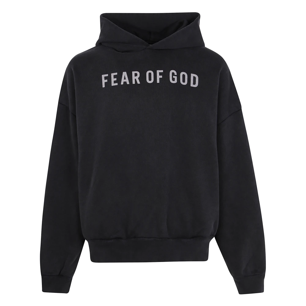 Fear Of God Grijze Logo Overlapped Hoodie Black Heren
