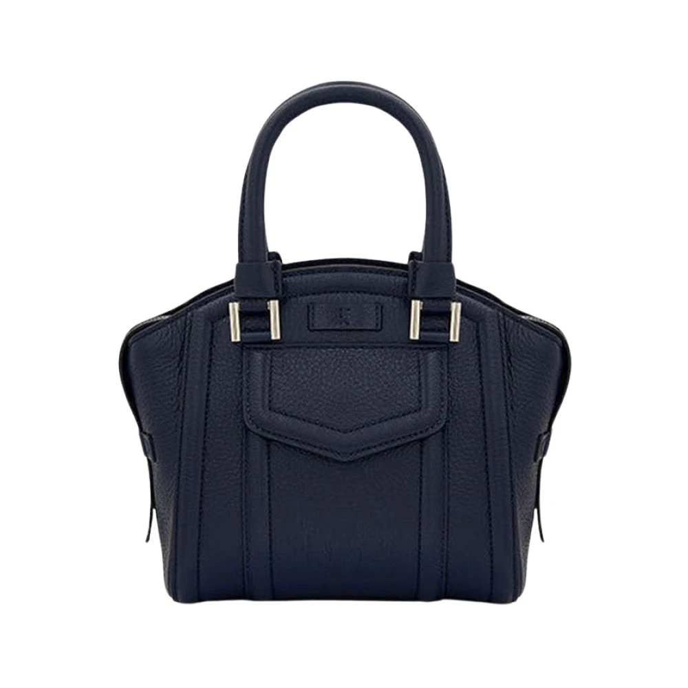 Kiton Boterzachte Mini Karla Leren Tas Blue Dames