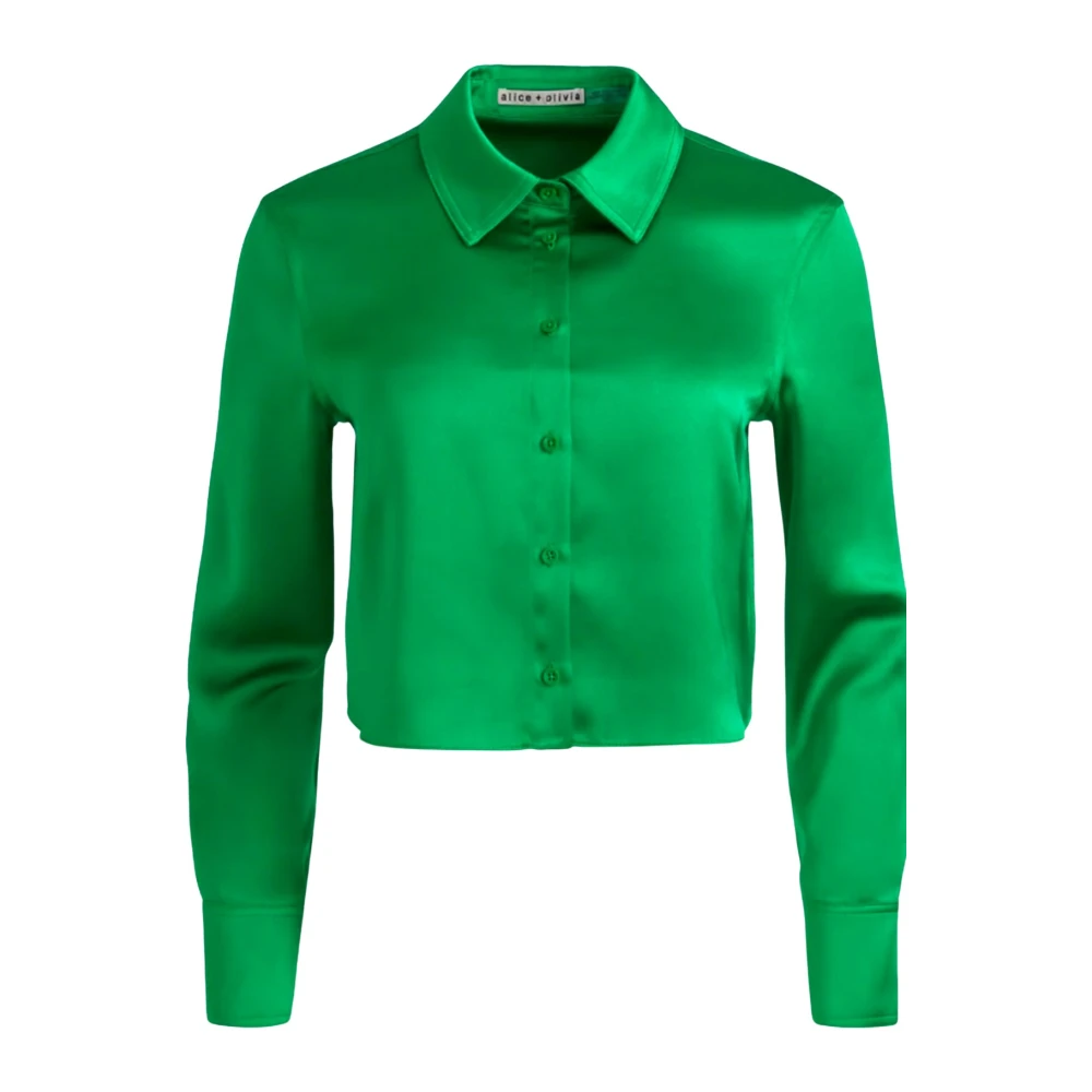 Alice + olivia Smaragdgroene Klassieke Kraag Blouse Green Dames