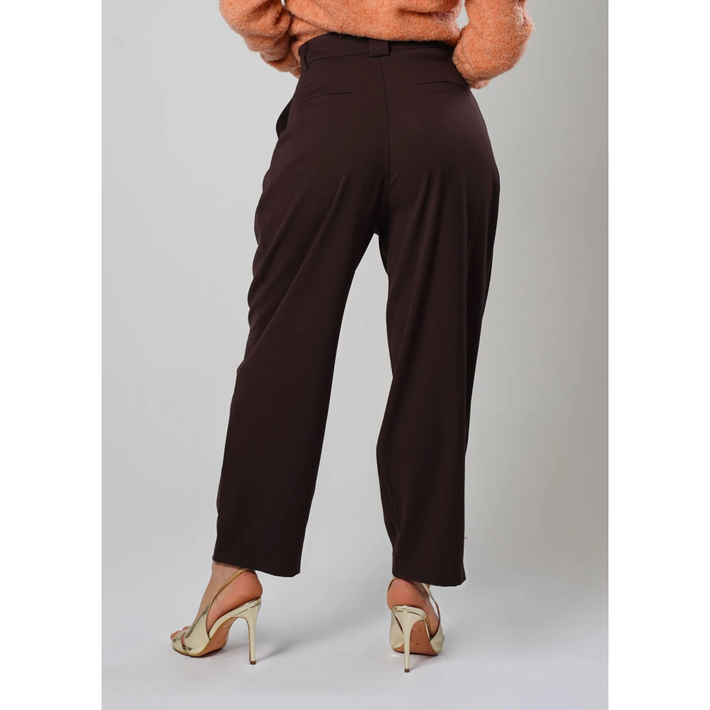 H2O Elegante Wijde Pijp Broek Brown Dames