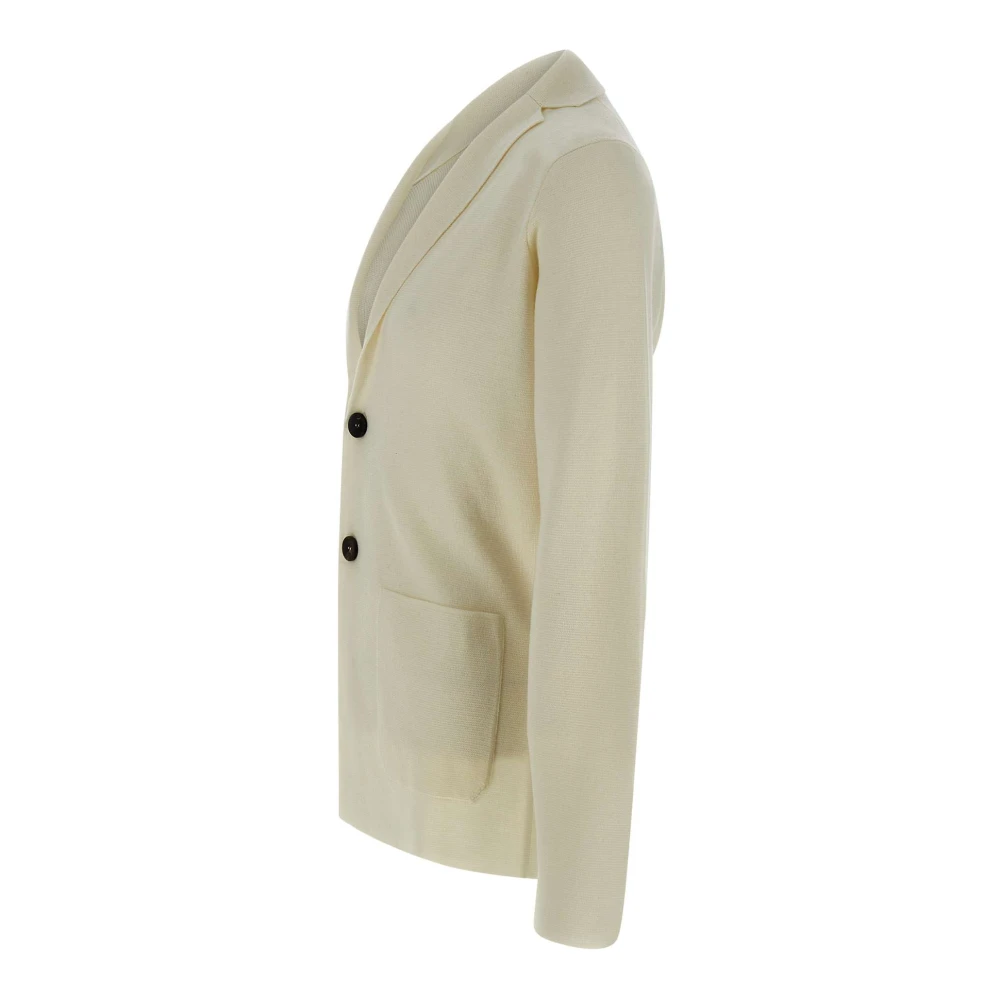 Filippo De Laurentiis Witte Merinowol Blazer Trui White Heren