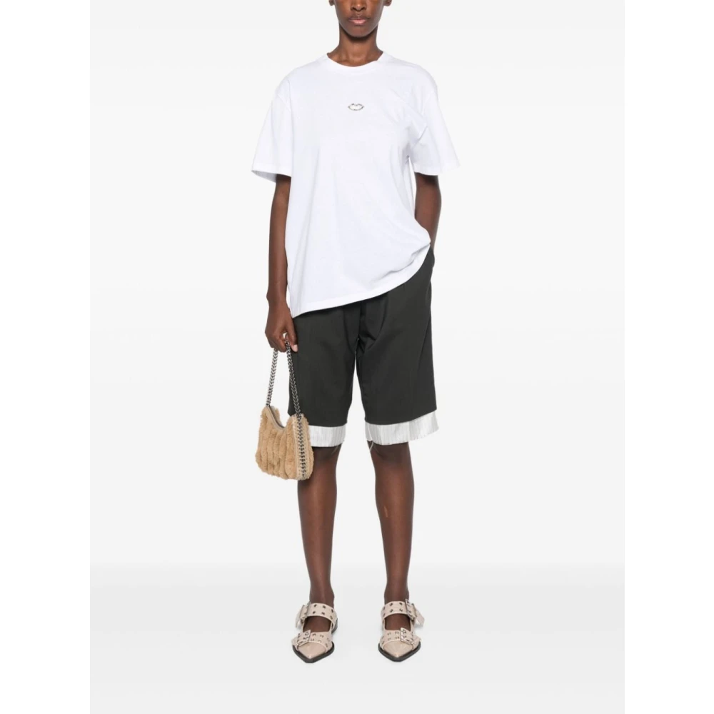 Stella Mccartney Crystal Lips Grafisch T-shirt White Dames