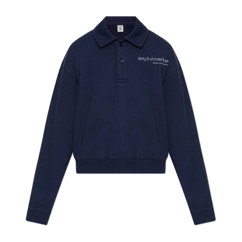 Sporty & Rich Blouse met kraag Blue Dames