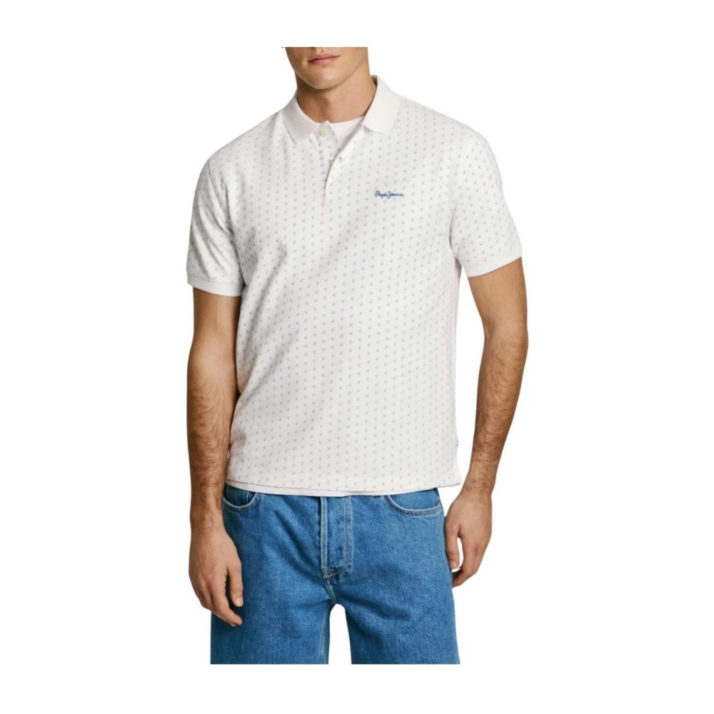 Pepe Jeans Men's White Polo Shirts, 2XL, Classic Polo Shirt With Modern Touch