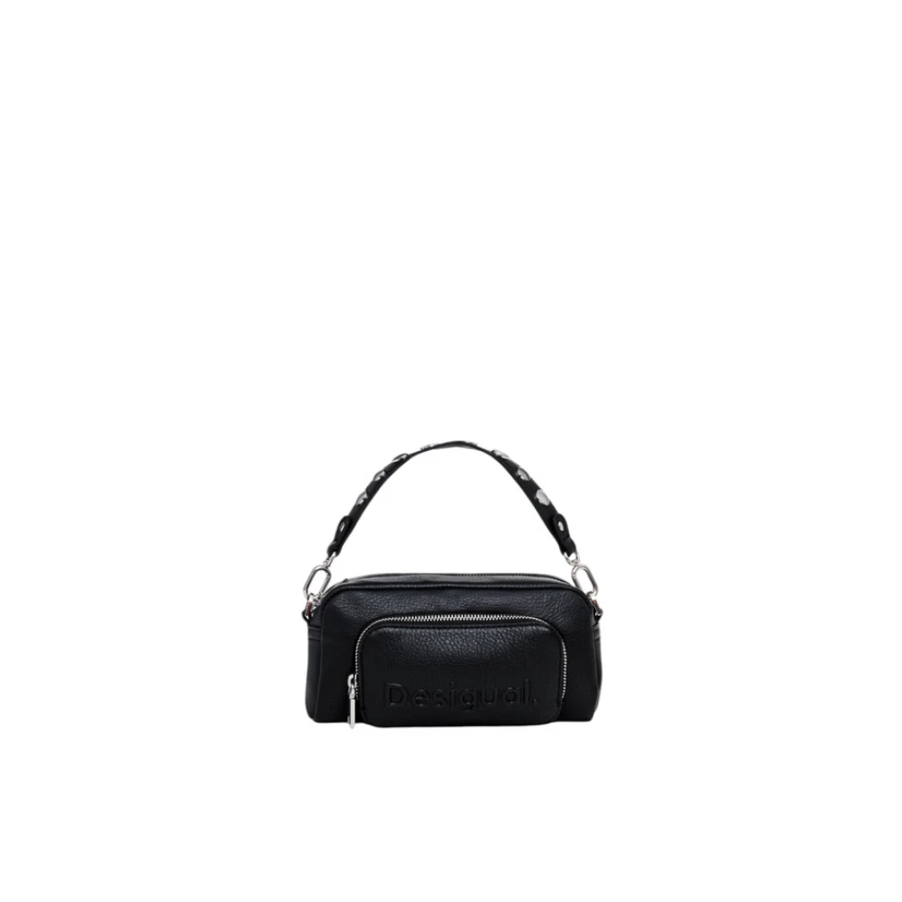 Desigual Damski Czarny Torebki, Kobieta, One Size, Skóra, Damska Torba Na Ramię, Skóra Sztuczna