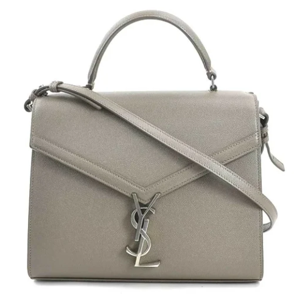 Saint Laurent Vintage Pre-owned Leather handbags Gray Dames