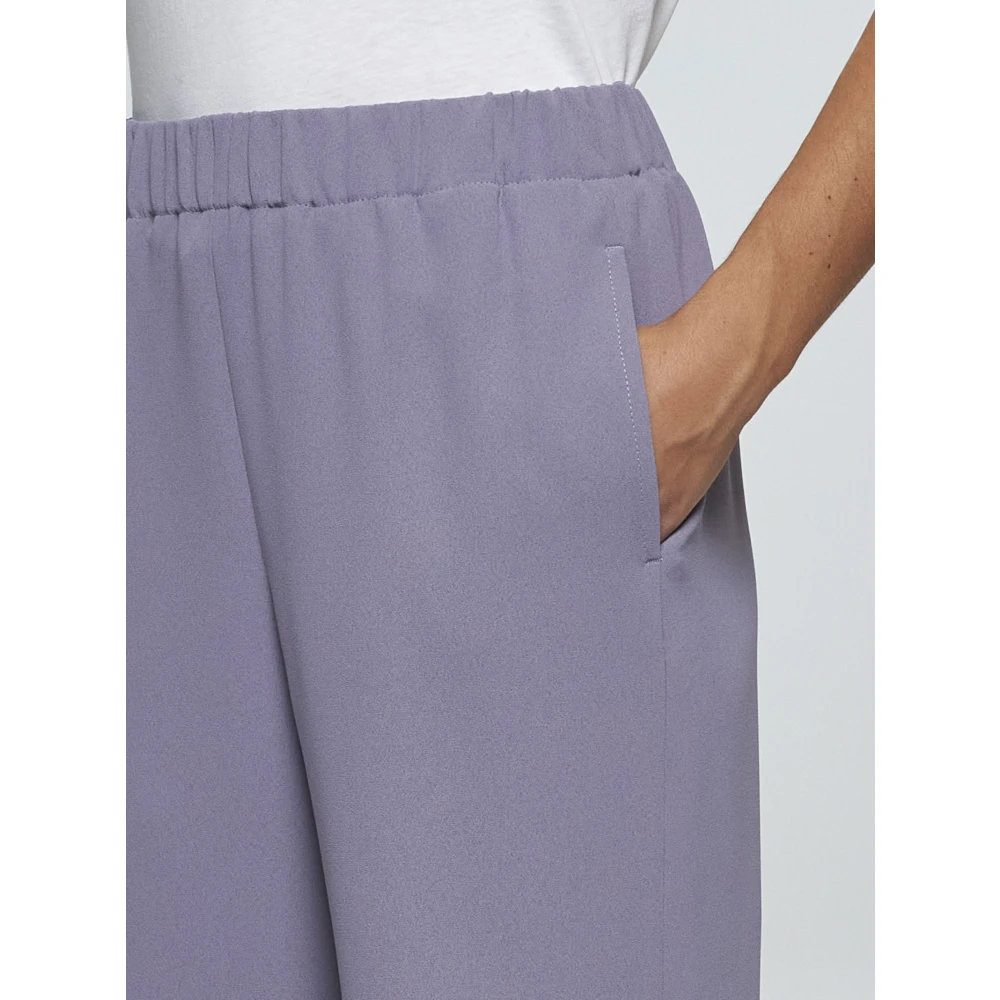 Dries Van Noten Lila elastische taille broek met zakken Purple Dames