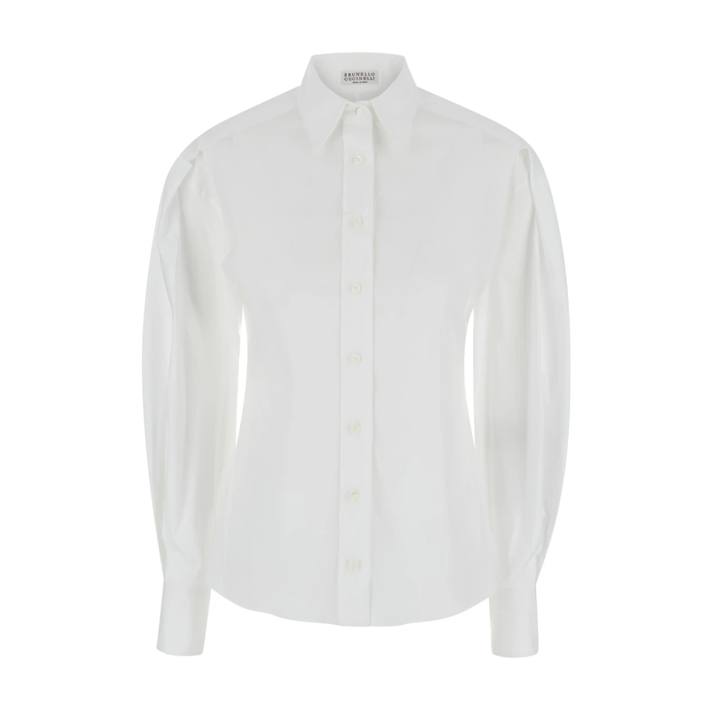 BRUNELLO CUCINELLI Witte Overhemd Puntkraag Lange Mouwen White Dames