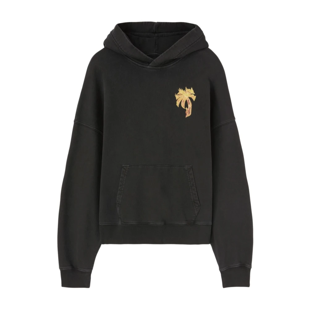 Palm Angels Zwarte Gothic Logo Sweater Black Heren