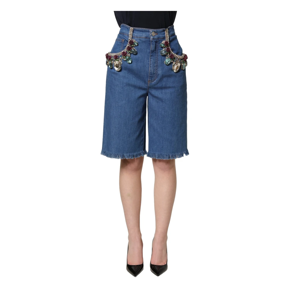 Dolce & Gabbana Women's Blue Denim Shorts, 2XS, Bermuda Denim Shorts