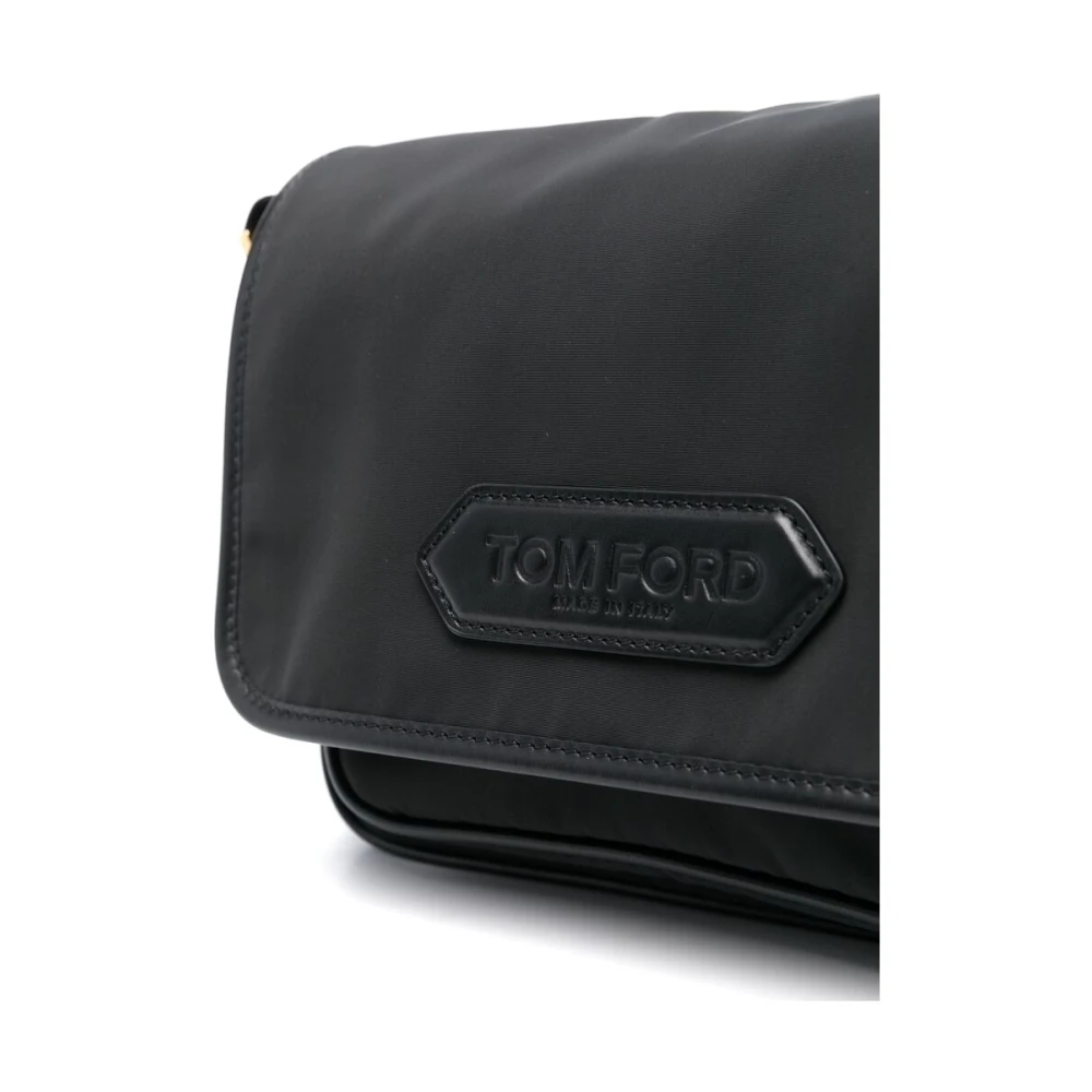 Tom Ford Zwarte Foldover Bum Bag Black Heren