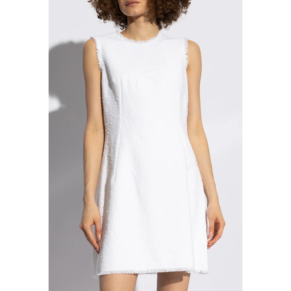 Dolce & Gabbana Tweed mouwloze jurk White Dames