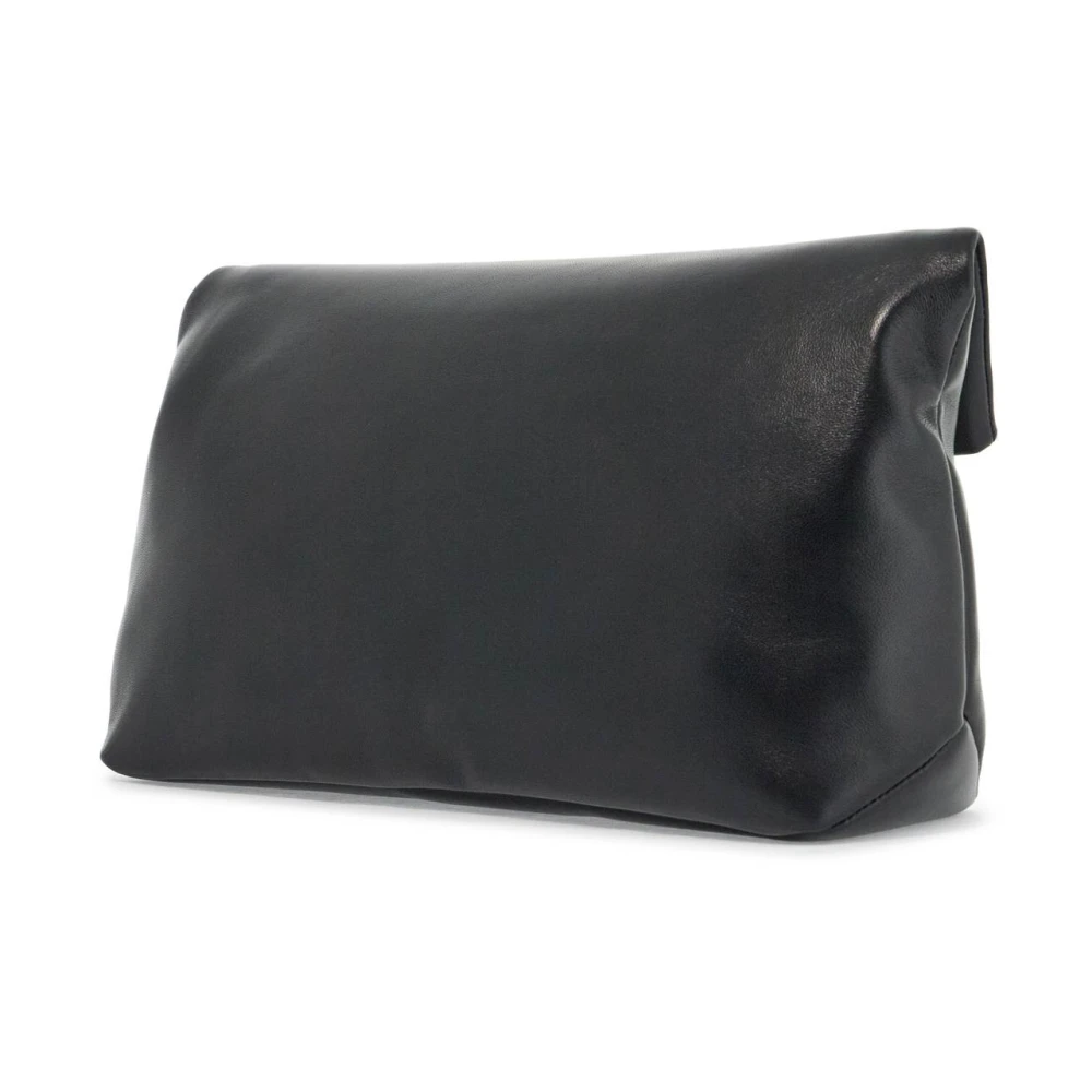 Jil Sander Vierkante Nappa Leren Juweel Pochette Black Dames