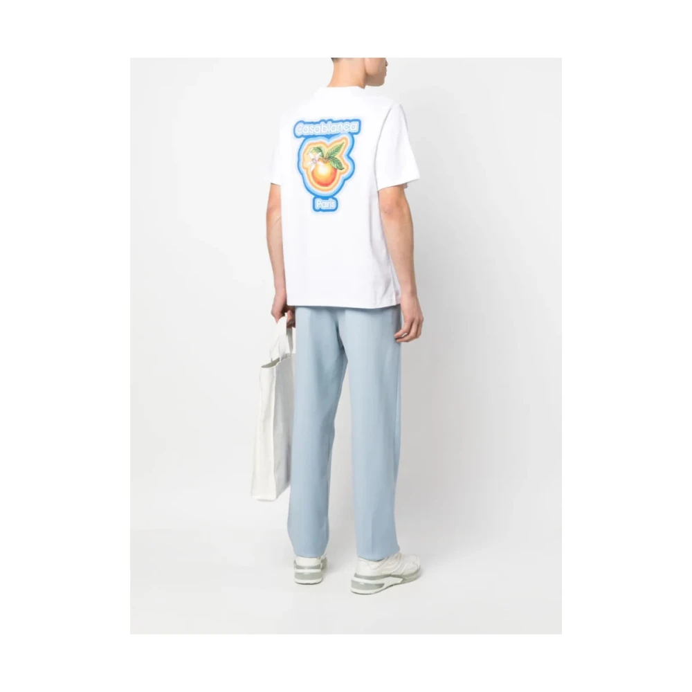 Casablanca Radiating Orange T-Shirt White Heren