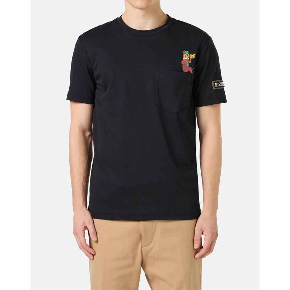 Iceberg Katoenen T-shirt met Yogi Bear Black Heren