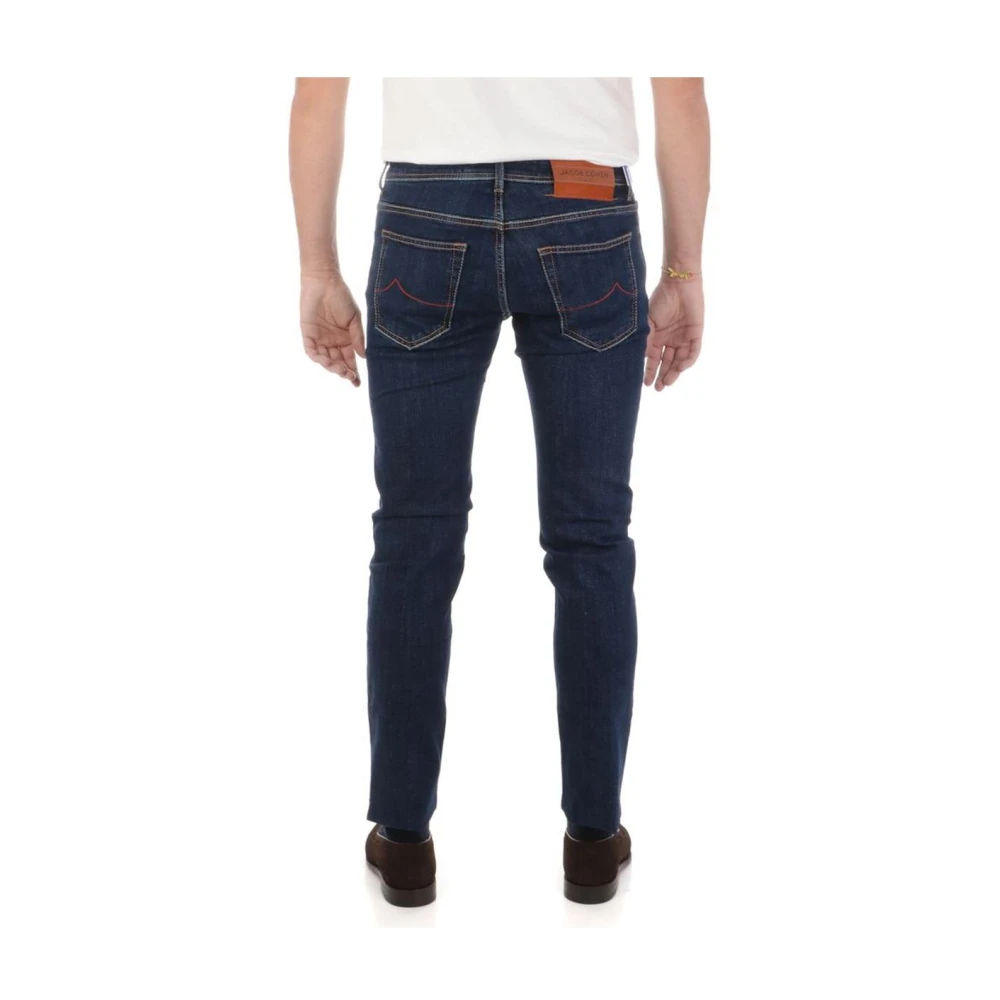 Jacob Cohën Slim Fit Blauwe Jeans met Gouden Stiksels Blue Heren