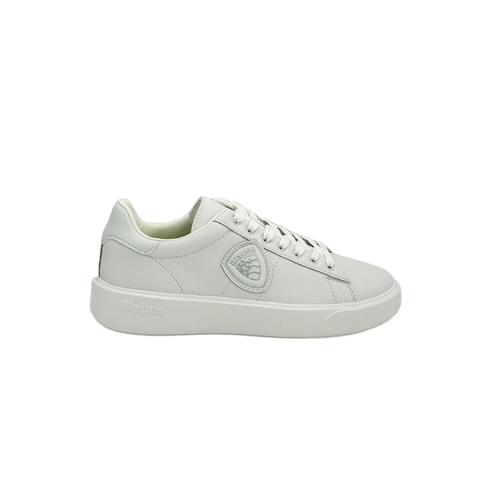 Blauer Men's White Sneaker With Brand Logo - Sneakers - 11 Uk - Shoes