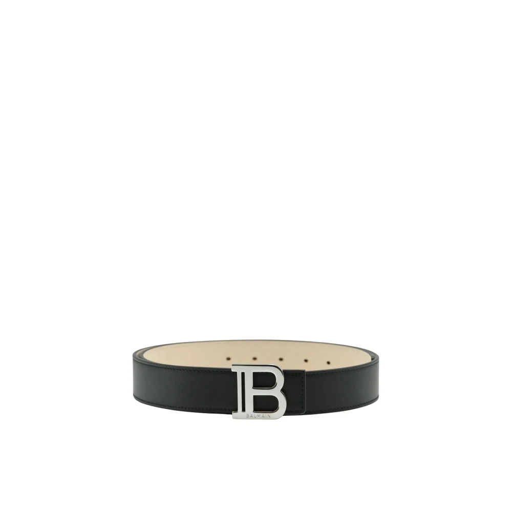 Balmain Black Smooth Leather B-Belt - Male - Belts - 105 Cm - Accessories