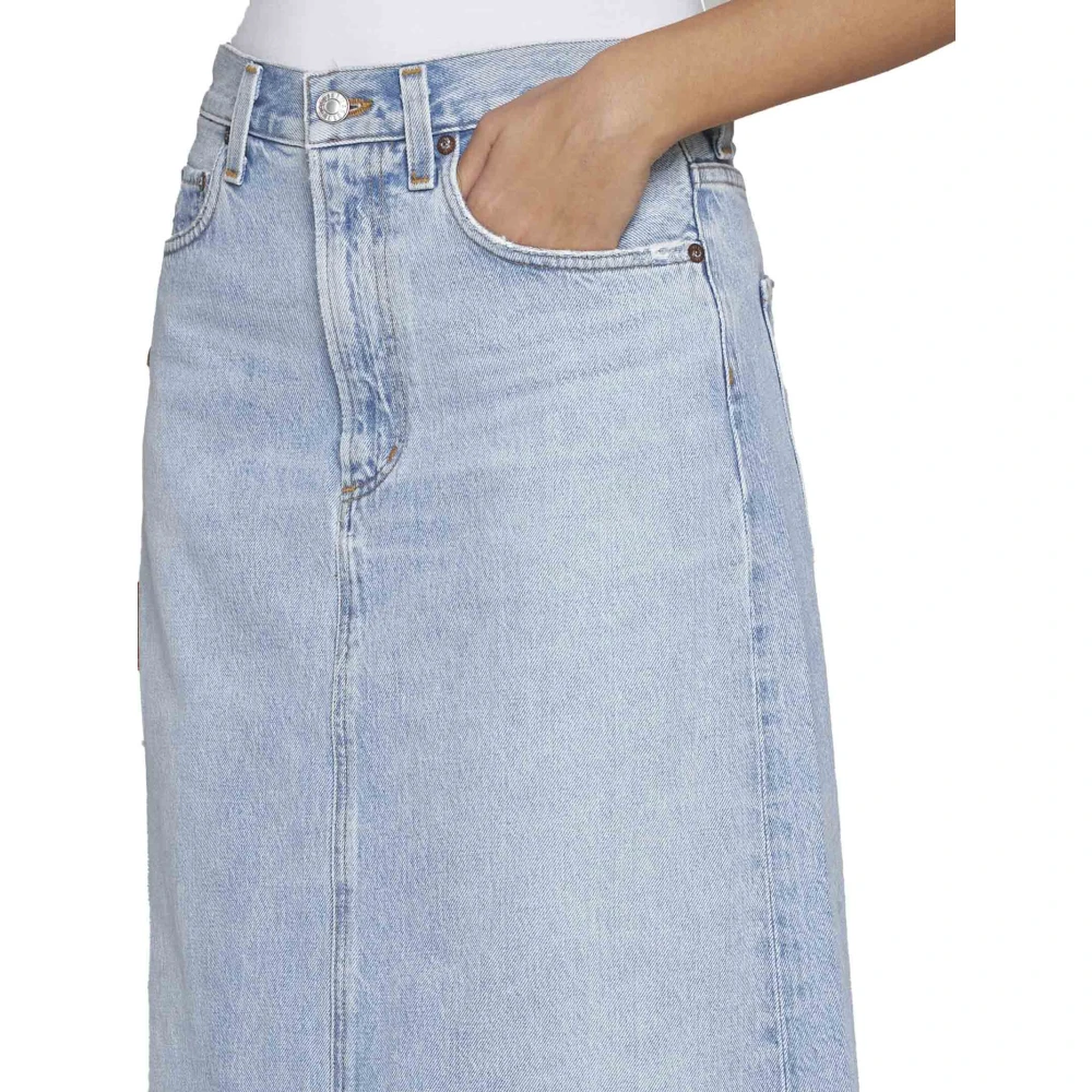 Agolde Hilla Denim Rok Blue Dames