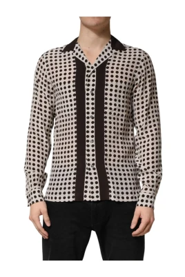Polka Dot Silk Casual Shirt