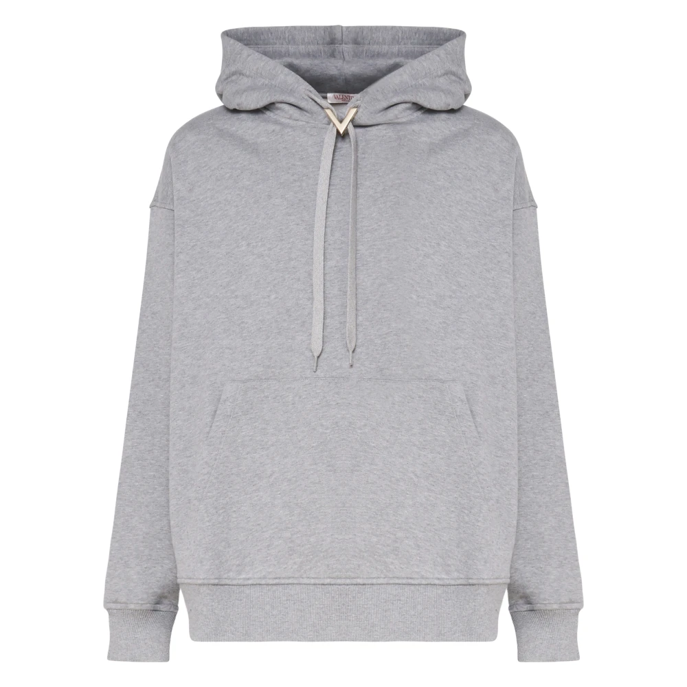 Valentino Garavani Gemêleerd Grijs Katoenen Hoodie Gray Heren