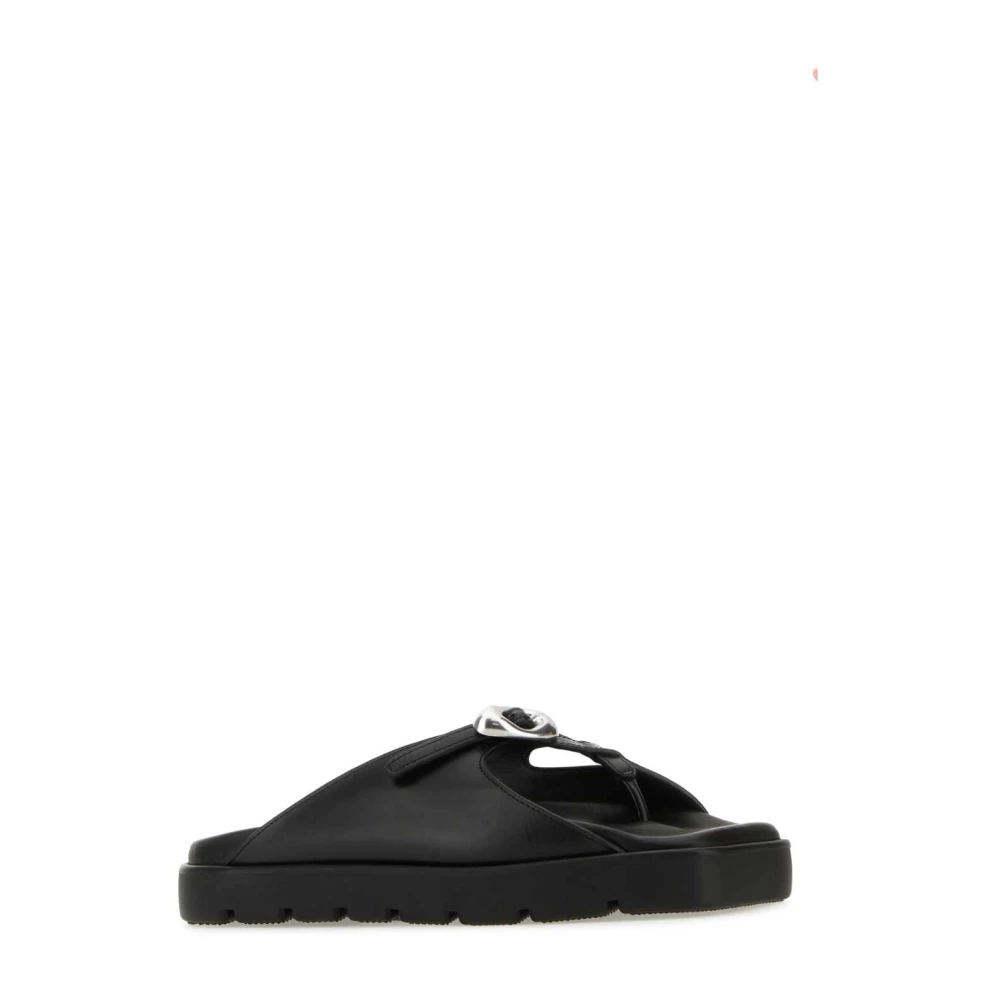 alexander wang Zwarte leren Dome Thong slippers Black Dames