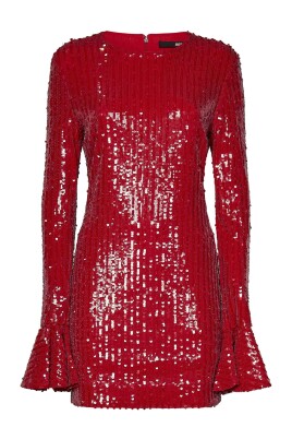 red-flared-cuffs-dress-with-r-logo