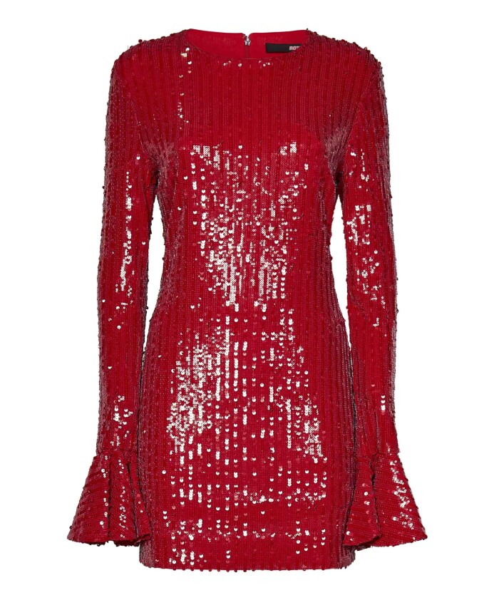 robe-rouge-avec-poignets-evases-et-logo-r