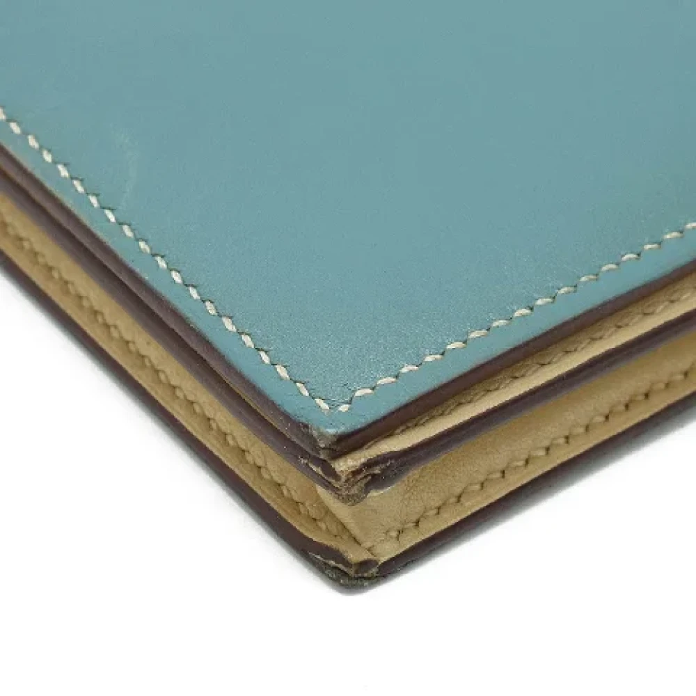 Hermès Vintage Pre-owned Leather wallets Blue Dames
