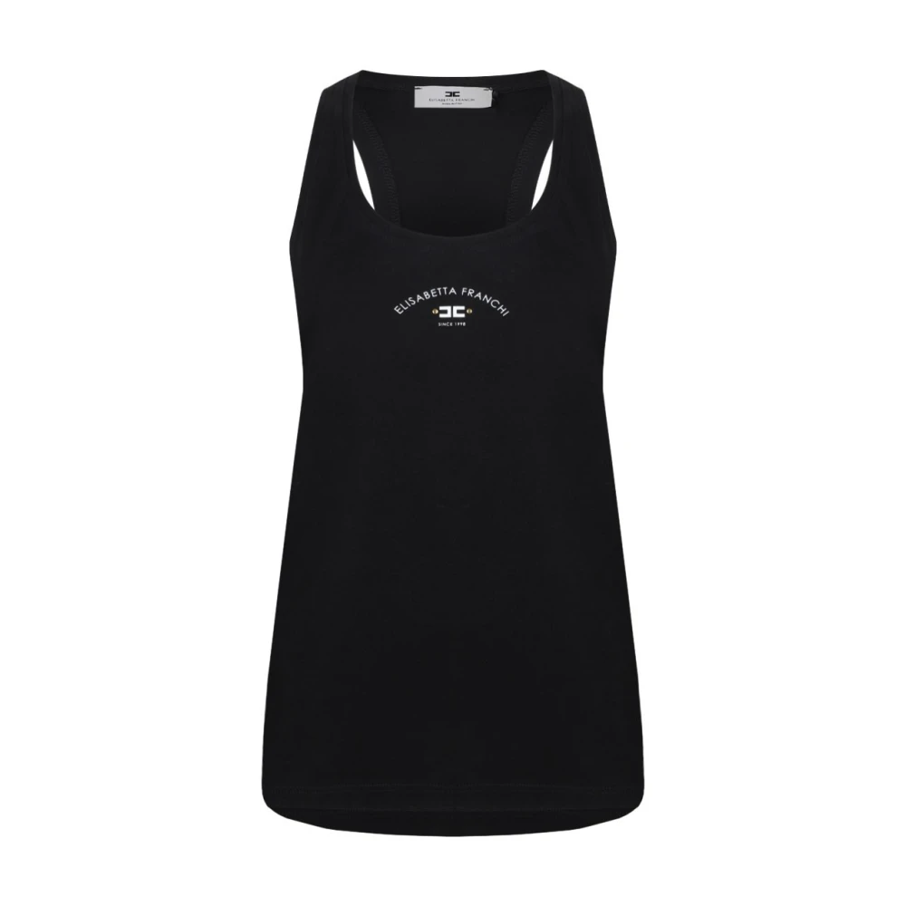 Elisabetta Franchi Zwarte Racerback Tank Top Black Dames