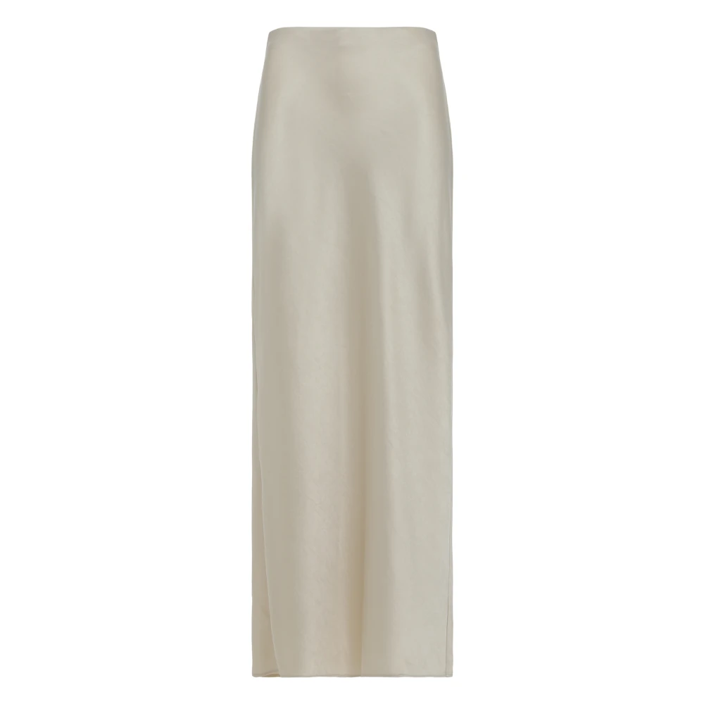 Vince Women's White Maxi Skirts, 2XS, Long Satin Skirt