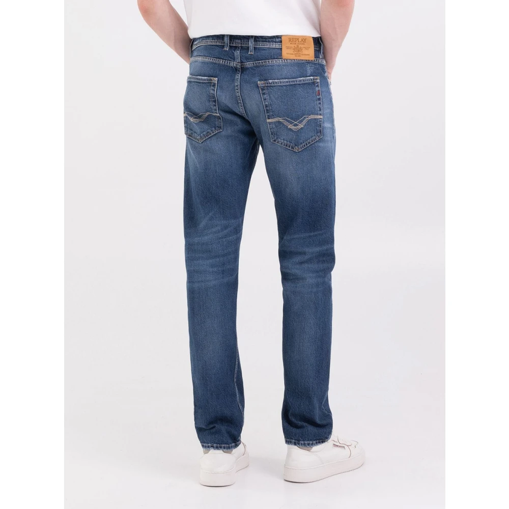 Replay Straight Jeans Blue Heren