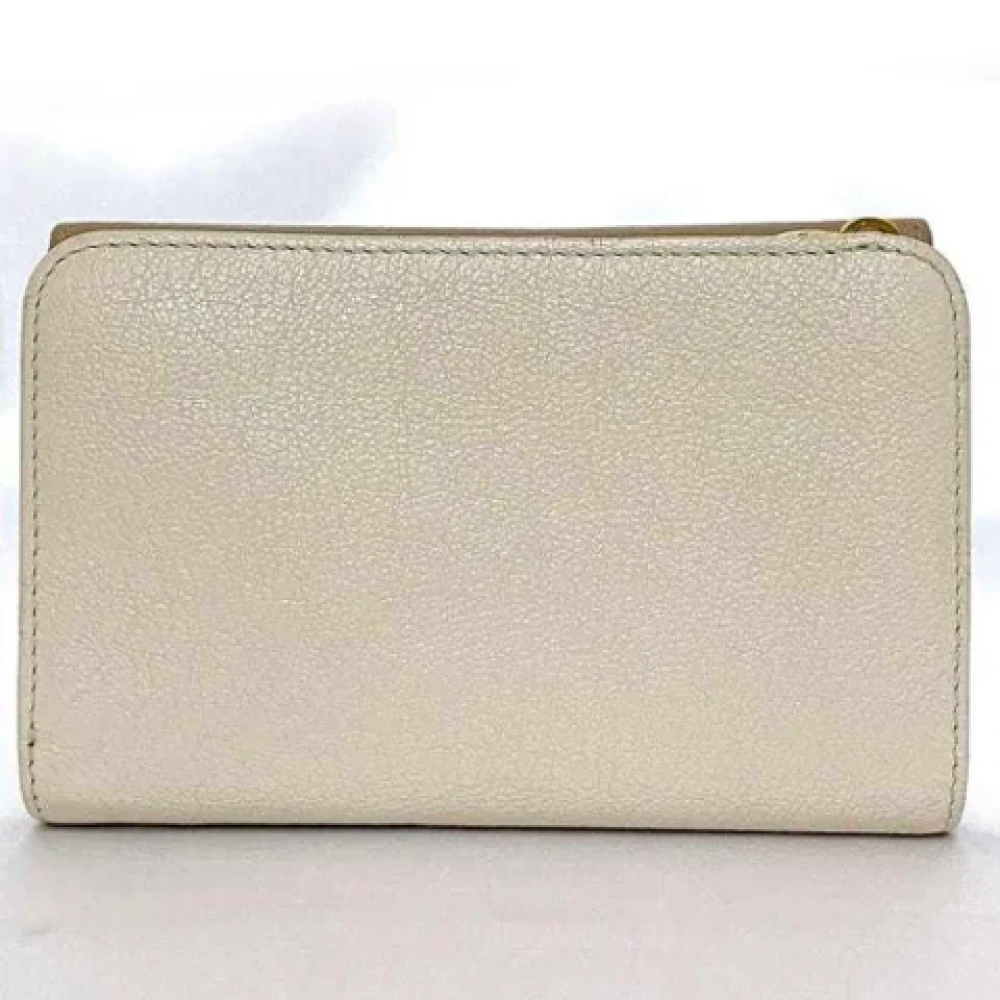 Miu Pre-owned Leather wallets Beige Dames
