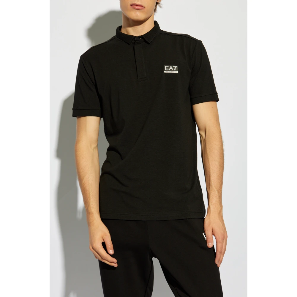 Emporio Armani EA7 Polo met logo Black Heren