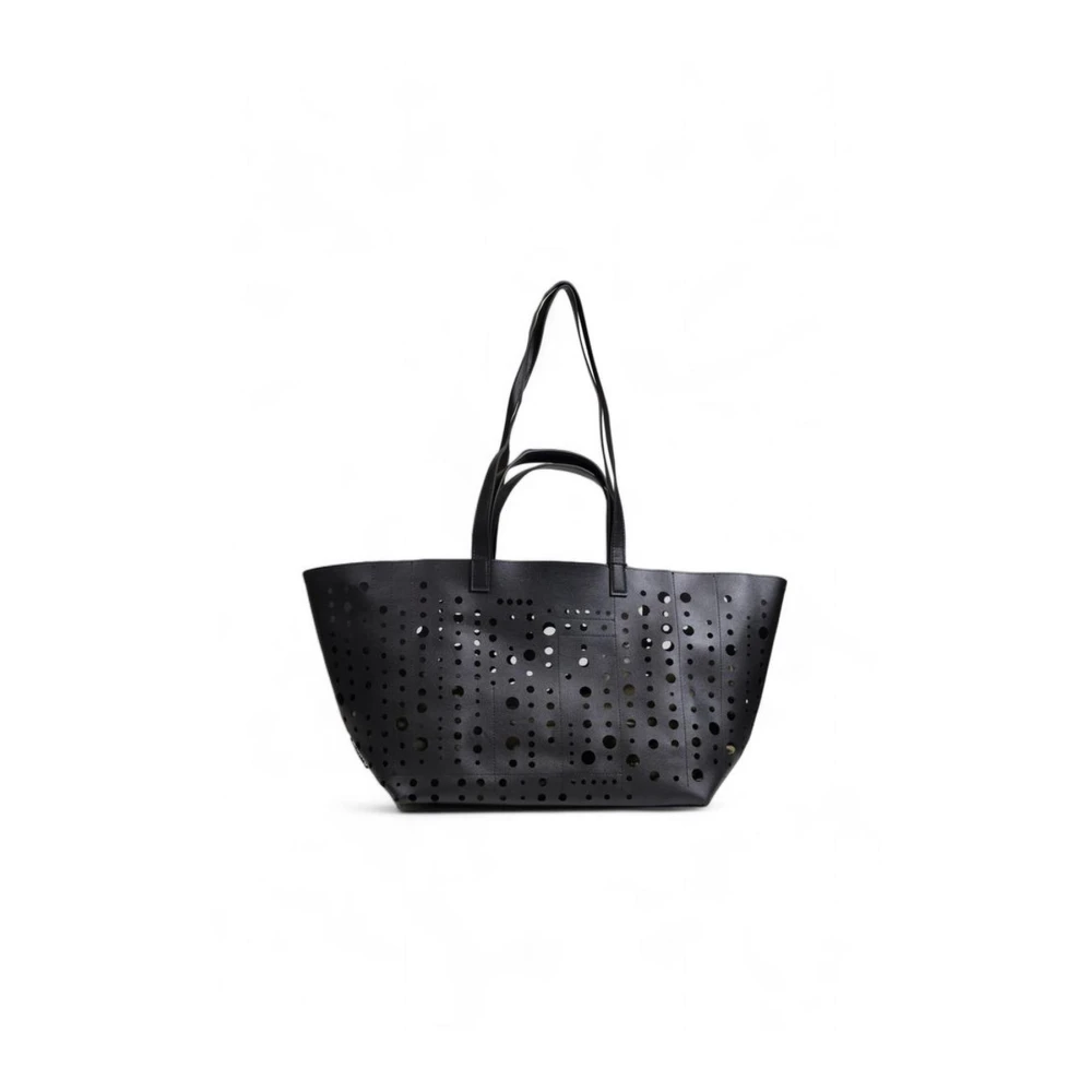 Desigual Gestructureerde polyethyleen handtas voor vrouwen Black Dames
