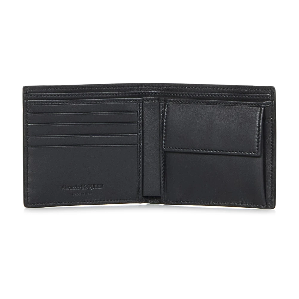 alexander mcqueen Zwarte Bi-Fold Portemonnee met Graffiti Print Black Heren