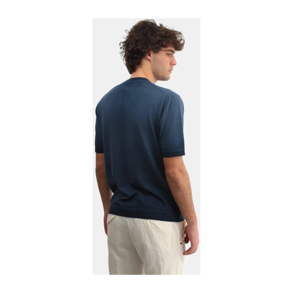 Altea Blauw T-shirt met korte mouwen en ronde hals Blue Heren