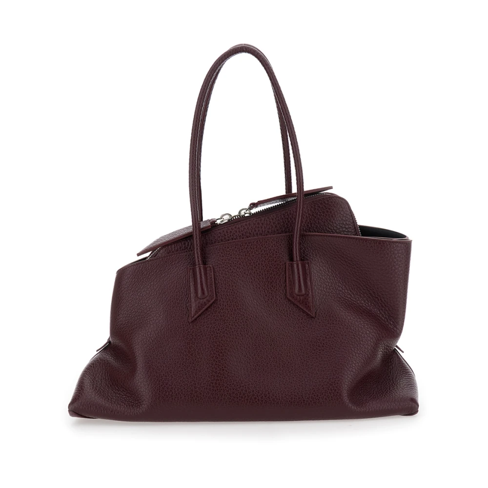 The Attico Bordeaux Leren Schoudertas met Handvatten Red Dames
