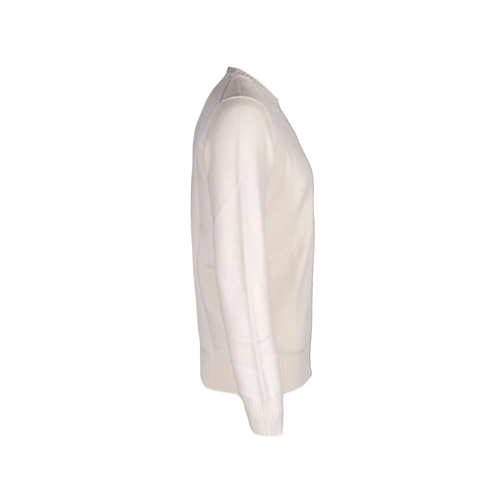 Kangra Kasjmier en wol basic ronde hals trui White Heren