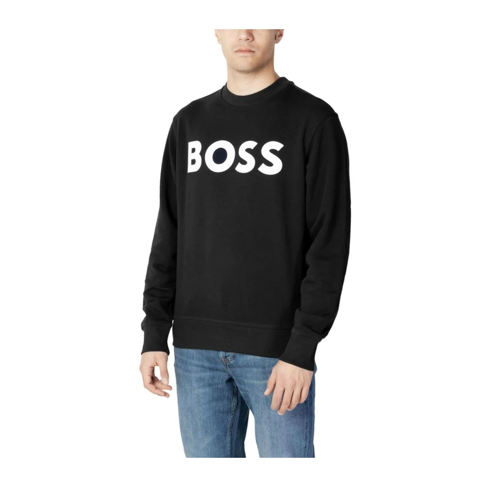 Hugo Boss Bomull Hoodless Sweatshirt Black, Herr