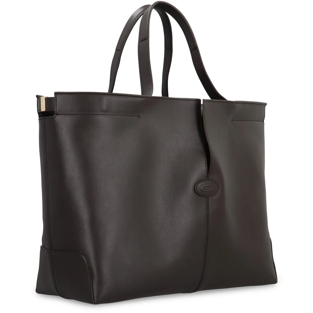 TOD'S Leren Tote Tas met Afneembare Zak Brown Dames